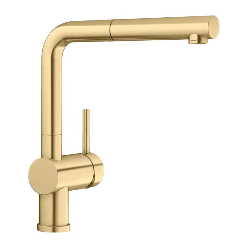 Blanco LINUS-S Single Lever Pull-Out Handset PVD Steel Kitchen Tap - Satin Gold - 526684 1 Blanco LINUS-S Single Lever Pull-Out Handset PVD Steel Kitchen Tap - Satin Gold - 526684