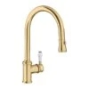 Blanco VICUS Single Lever Pull-Out Spray PVD Steel Kitchen Tap - Satin Gold - 526689