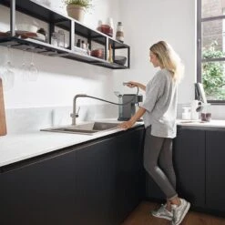 Hansgrohe Talis M54 Single Lever Kitchen Mixer 270, Pull-Out Spout, 1jet - Stainless Steel - 72808800 -Blanco Shop 7 2 72808800 2