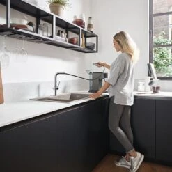 Hansgrohe Talis M54 Single Lever Kitchen Mixer 270, Pull-Out Spout, 1jet, SBox - Chrome - 72809000 -Blanco Shop 7 2 72809000 2