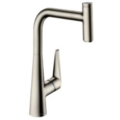 Hansgrohe Talis Select M51 Single Lever Kitchen Mixer 300, Eco, Pull-Out Spout, 1jet - Stainless Steel - 72826800
