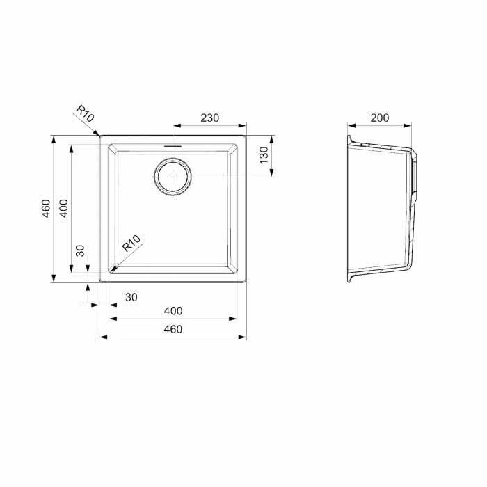 Reginox Amsterdam 40 1 Bowl Kitchen Sink - Grey Silvery - AMSTERDAM 40 GS 2 Reginox Amsterdam 40 1 Bowl Kitchen Sink - Grey Silvery - AMSTERDAM 40 GS - Image 2