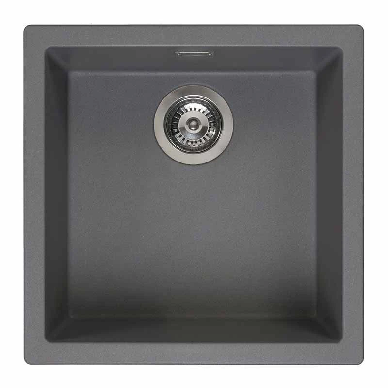 Reginox Amsterdam 40 1 Bowl Kitchen Sink - Grey Silvery - AMSTERDAM 40 GS 1 Reginox Amsterdam 40 1 Bowl Kitchen Sink - Grey Silvery - AMSTERDAM 40 GS