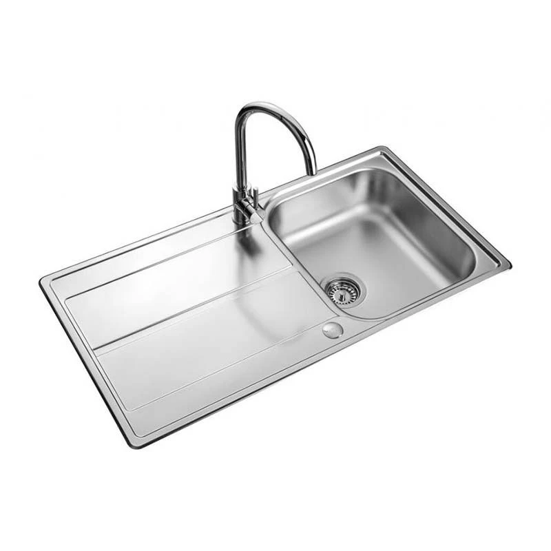 Leisure Aria 1 Bowl Inset Kitchen Sink With Reversible Drainer - Satin Stainless Steel - ARA9501/ 2 Leisure Aria 1 Bowl Inset Kitchen Sink With Reversible Drainer - Satin Stainless Steel - ARA9501/ - Image 2