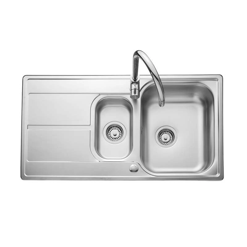 Leisure Aria 1.5 Bowl Inset Kitchen Sink With Reversible Drainer - Satin Stainless Steel - ARA9502/ 1 Leisure Aria 1.5 Bowl Inset Kitchen Sink With Reversible Drainer - Satin Stainless Steel - ARA9502/