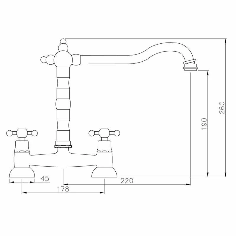 Abode Melford Bridge Kitchen Tap Chrome - AT1045 2 Abode Melford Bridge Kitchen Tap Chrome - AT1045 - Image 2