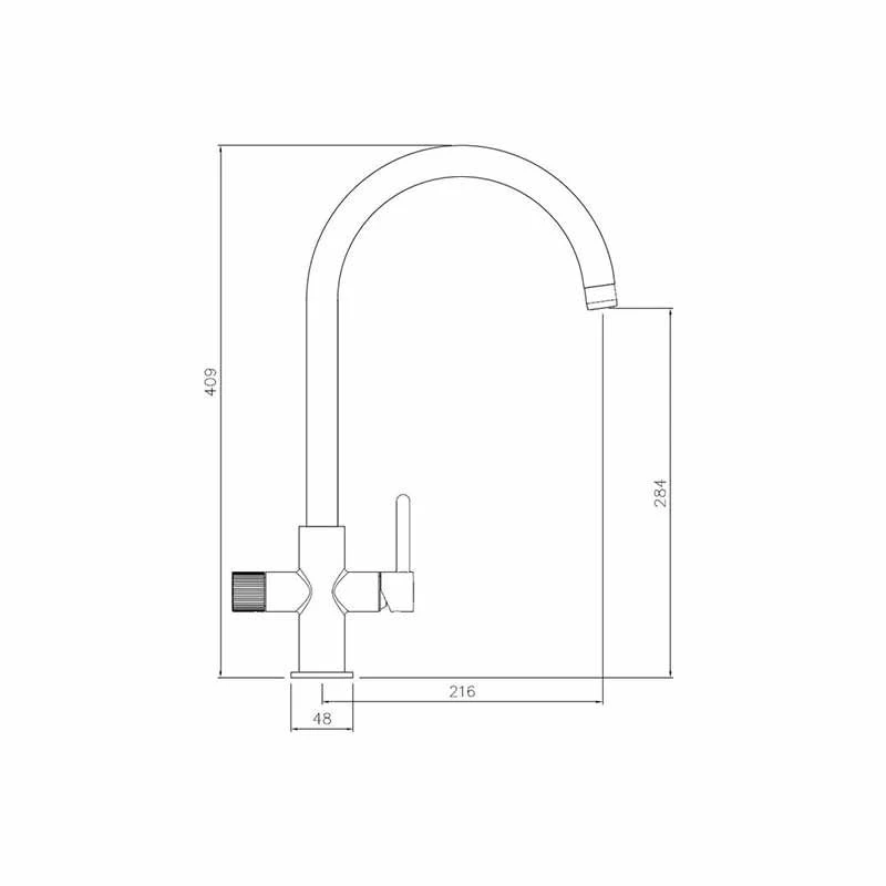 Abode Puria Aquifier Monobloc Kitchen Tap Matt Black - AT2044 2 Abode Puria Aquifier Monobloc Kitchen Tap Matt Black - AT2044 - Image 2