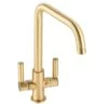 Abode Globe Quad Monobloc Contemporary Kitchen Mixer Tap Brushed Brass - AT2144