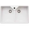 Abode Provincial 2 Bowl Ceramic Kitchen Sink - White - AW1021