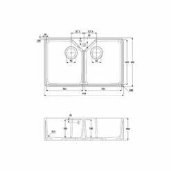 Abode Provincial 2 Bowl Ceramic Kitchen Sink - White - AW1021 5 Abode Provincial 2 Bowl Ceramic Kitchen Sink - White - AW1021 -Blanco Shop a w aw1021 3