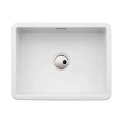 Abode Sandon Single Bowl Ceramic Kitchen Sink - White - AW1031