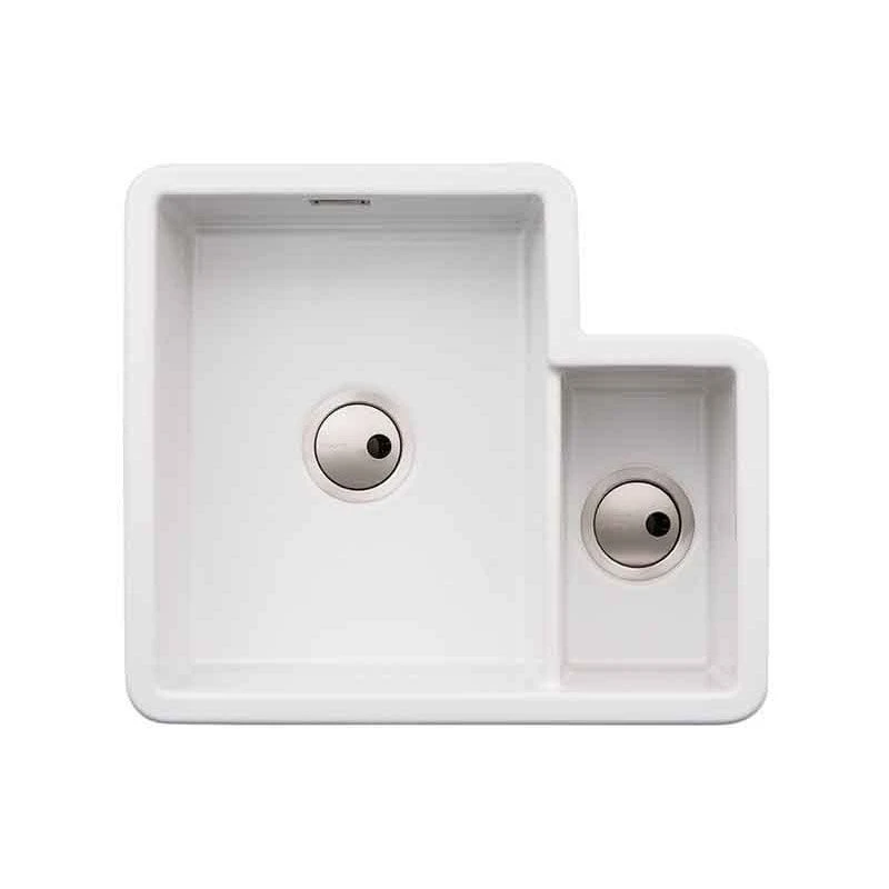Abode Sandon 1.5 Bowl Ceramic Kitchen Sink - White - AW1032 1 Abode Sandon 1.5 Bowl Ceramic Kitchen Sink - White - AW1032