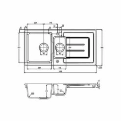 Abode Acton 1.5 Bowl Ceramic Kitchen Sink - White - AW1041 -Blanco Shop a w aw1041 2