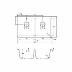 Abode Matrix 2 Bowl Granite Kitchen Sink - Black - AW3166 5 Abode Matrix 2 Bowl Granite Kitchen Sink - Black - AW3166 -Blanco Shop a w aw3166 2