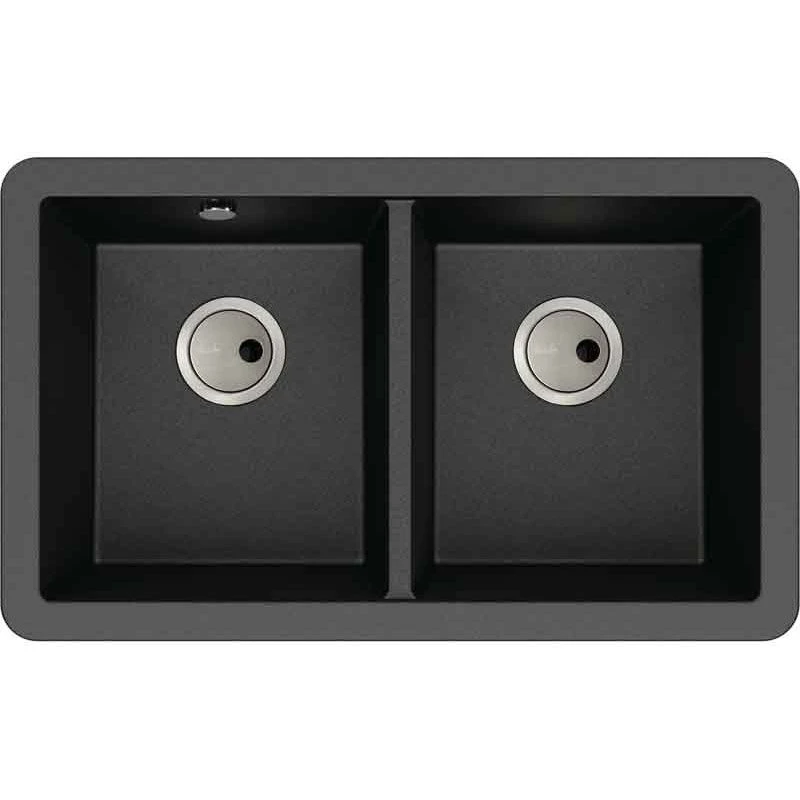 Abode Matrix 2 Bowl Granite Kitchen Sink - Black - AW3166 1 Abode Matrix 2 Bowl Granite Kitchen Sink - Black - AW3166