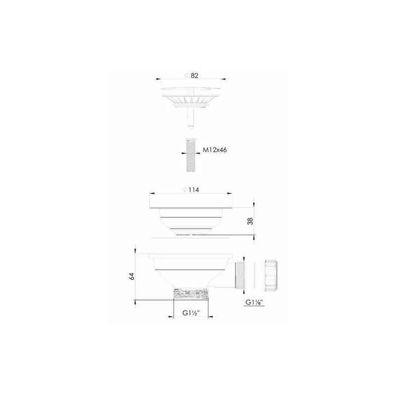 Abode Orbit Strainer Waste - Long Bolt - AX1002 2 Abode Orbit Strainer Waste - Long Bolt - AX1002 - Image 2