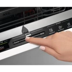 AEG FSE62407P Fully Integrated 9 Place Slimline Dishwasher - White -Blanco Shop aeg fse62407p functions close up view display 1
