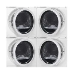 AEG T6DBG720N Free Standing 7kg Tumble Dryer - White -Blanco Shop aeg t6dbg720n stacked dryers open doors inner basin front view