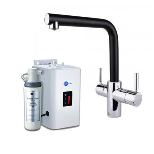 InSinkErator 3N1 L Shape Steaming Hot Kitchen Tap W/ NeoTank & Filter Pack - Black - 44837AP+45094 1 InSinkErator 3N1 L Shape Steaming Hot Kitchen Tap W/ NeoTank & Filter Pack - Black - 44837AP+45094