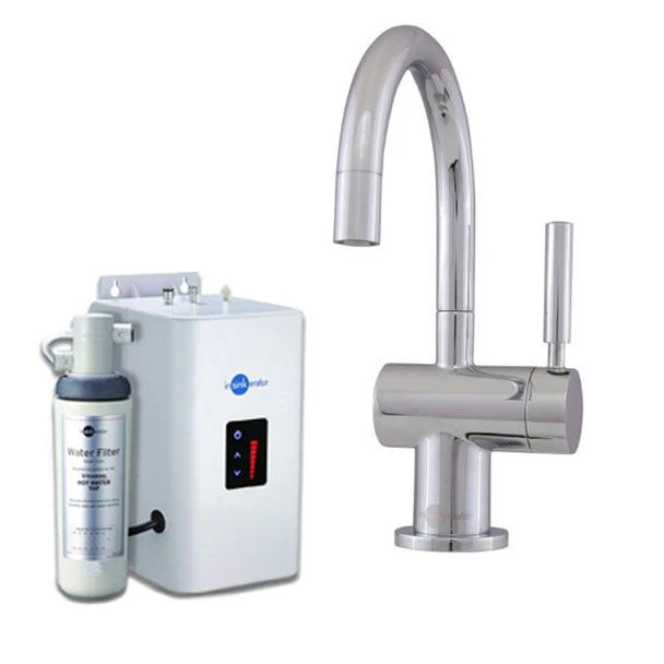 InSinkErator H3300 Steaming Hot Kitchen Tap W/ NeoTank & Filter Pack - Brushed Steel - 44319B+45094 1 InSinkErator H3300 Steaming Hot Kitchen Tap W/ NeoTank & Filter Pack - Brushed Steel - 44319B+45094