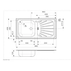 Reginox Alpha 10 Comfort Inset Kitchen Sink - ALPHA 10 5 Reginox Alpha 10 Comfort Inset Kitchen Sink - ALPHA 10 -Blanco Shop alpha10dimensions