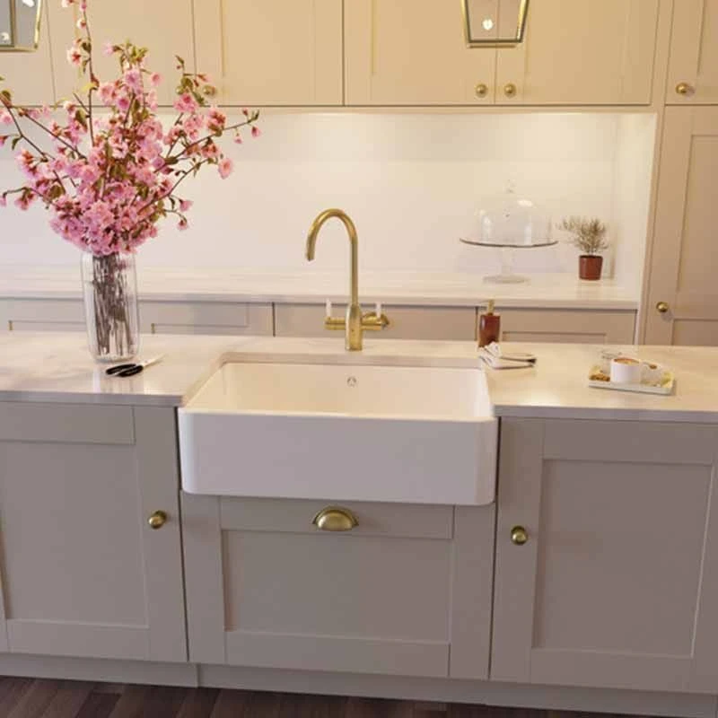 Abode Provincial Single Bowl Ceramic Kitchen Sink - White - AW1020 2 Abode Provincial Single Bowl Ceramic Kitchen Sink - White - AW1020 - Image 2