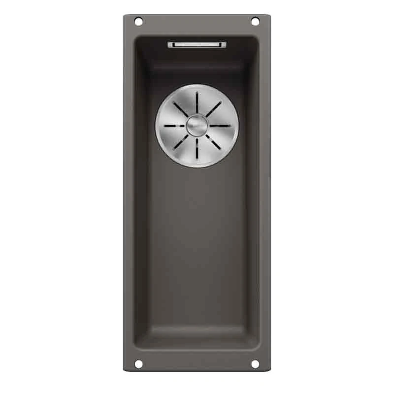 Blanco SUBLINE 160-U Silgranit 1 Bowl Undermount Kitchen Sink With Manual InFino Waste - Volcano Grey - 526799 1 Blanco SUBLINE 160-U Silgranit 1 Bowl Undermount Kitchen Sink With Manual InFino Waste - Volcano Grey - 526799