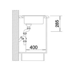 Blanco RONDO Silgranit 1 Bowl Inset Kitchen Sink - Soft White - 527057 -Blanco Shop b l blanco 527057 side view dimensions