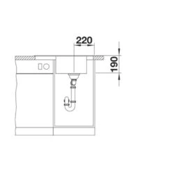 Blanco ELON 45 S Silgranit 1 Bowl Inset Reversible Kitchen Sink With Manual InFino Waste - Soft White - 527067 -Blanco Shop b l blanco 527067 front view dimensions 1