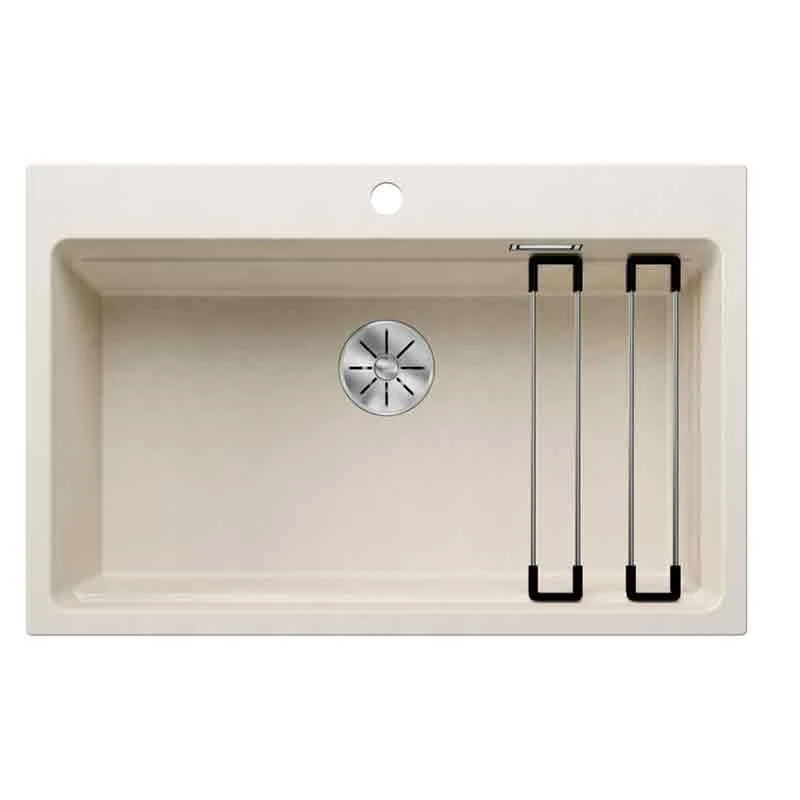 Blanco ETAGON 8 Silgranit 1 Bowl Inset Kitchen Sink With Manual InFino Waste - Soft White - 527079 1 Blanco ETAGON 8 Silgranit 1 Bowl Inset Kitchen Sink With Manual InFino Waste - Soft White - 527079