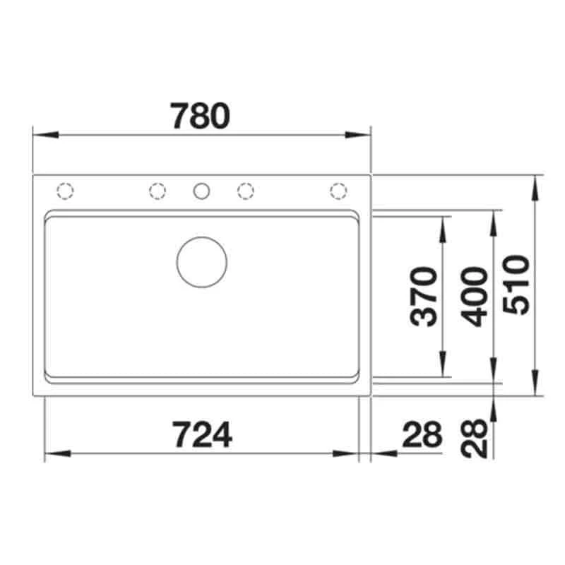 Blanco ETAGON 8 Silgranit 1 Bowl Inset Kitchen Sink With Manual InFino Waste - Soft White - 527079 2 Blanco ETAGON 8 Silgranit 1 Bowl Inset Kitchen Sink With Manual InFino Waste - Soft White - 527079 - Image 2