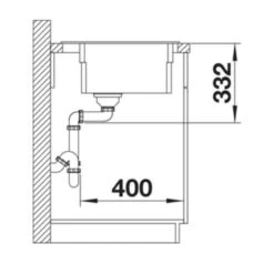 Blanco ETAGON 8 Silgranit 1 Bowl Inset Kitchen Sink With Manual InFino Waste - Soft White - 527079 12 Blanco ETAGON 8 Silgranit 1 Bowl Inset Kitchen Sink With Manual InFino Waste - Soft White - 527079 -Blanco Shop b l blanco 527079 side view dimensions