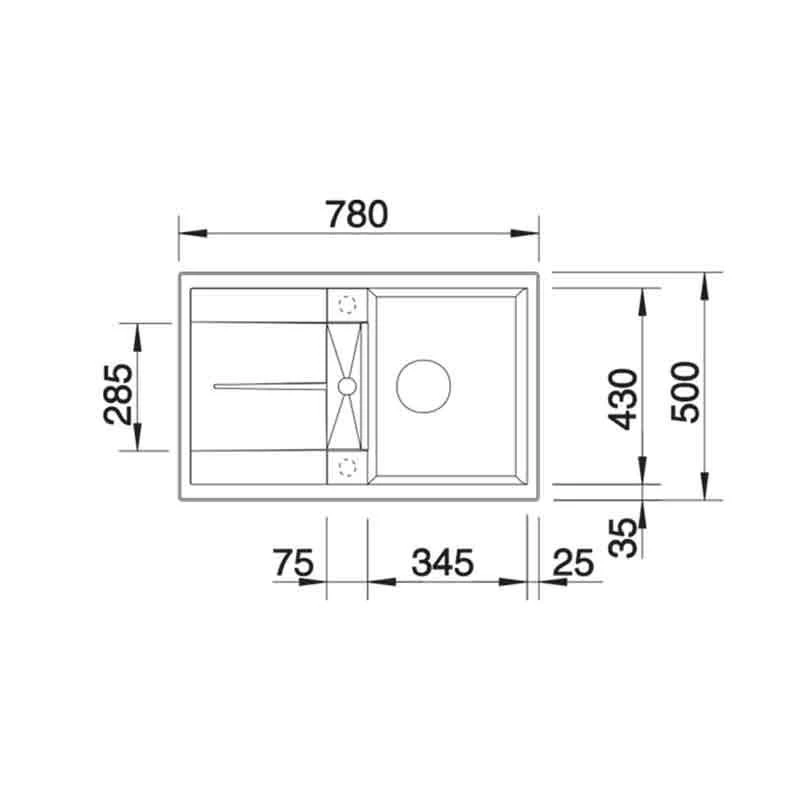 Blanco METRA 45 S Silgranit 1 Bowl Inset Reversible Kitchen Sink - Soft White - 527105 2 Blanco METRA 45 S Silgranit 1 Bowl Inset Reversible Kitchen Sink - Soft White - 527105 - Image 2