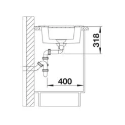 Blanco METRA 6 Silgranit 1.5 Bowl Inset Reversible Kitchen Sink - Soft White - 527112 -Blanco Shop b l blanco 527112 side view dimensions