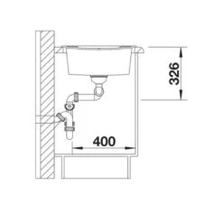 Blanco METRA 8 S Silgranit 1.5 Bowl Inset Reversible Kitchen Sink - Soft White - 527120 5 Blanco METRA 8 S Silgranit 1.5 Bowl Inset Reversible Kitchen Sink - Soft White - 527120 -Blanco Shop b l blanco 527120 side view dimensions
