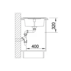 Blanco METRA XL 6 S Silgranit 1 Bowl Inset Reversible Kitchen Sink- Soft White - 527123 5 Blanco METRA XL 6 S Silgranit 1 Bowl Inset Reversible Kitchen Sink- Soft White - 527123 -Blanco Shop b l blanco 527123 side view dimensions
