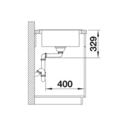 Blanco SONA 5 S Silgranit 1 Bowl Inset Reversible Kitchen Sink - Soft White - 527151 -Blanco Shop b l blanco 527151 side view dimensions