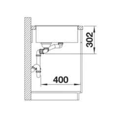 Blanco AXIA III 6 S LH Silgranit 1.5 Bowl Inset Kitchen Sink With Drain Remote Control - Volcano Grey - 527226 -Blanco Shop b l blanco 527226 side view dimensions