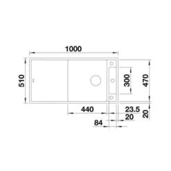 Blanco AXIA III XL 6 S Silgranit 1 Bowl Inset Reversible Kitchen Sink With Drain Remote Control - Volcano Grey - 527234 -Blanco Shop b l blanco 527234 dimensions