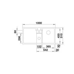 Blanco COLLECTIS 6 S Silgranit 1.5 Bowl Inset Kitchen Sink With Drain Remote Control - Volcano Grey - 527241 -Blanco Shop b l blanco 527241 dimensions
