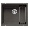 Blanco ETAGON 500-U Silgranit 1 Bowl Undermount Kitchen Sink With Manual InFino Waste - Volcano Grey - 527258