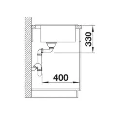 Blanco NAYA XL 9 Silgranit 1 Bowl Inset Kitchen Sink - Volcano Grey - 527316 -Blanco Shop b l blanco 527316 side view dimensions