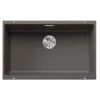 Blanco SUBLINE 700-U Silgranit 1 Bowl Undermount Kitchen Sink With Manual InFino Waste - Volcano Grey - 527356