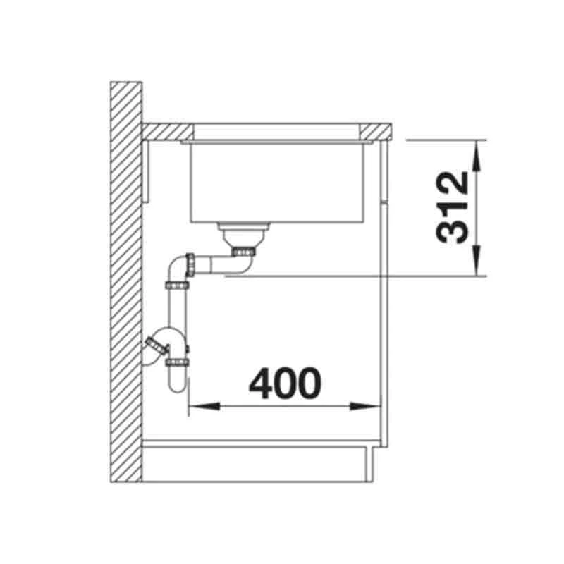 Blanco SUBLINE 700-U Silgranit 1 Bowl Undermount Kitchen Sink With Manual InFino Waste - Volcano Grey - 527356 3 Blanco SUBLINE 700-U Silgranit 1 Bowl Undermount Kitchen Sink With Manual InFino Waste - Volcano Grey - 527356 - Image 3