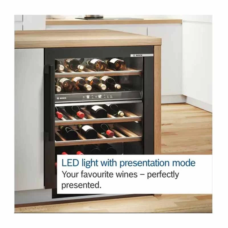 Bosch Series 6 KUW20VHF0G Built-Under 80x30cm Wine Cooler - Black 4 Bosch Series 6 KUW20VHF0G Built-Under 80x30cm Wine Cooler - Black - Image 4