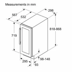Bosch Series 6 KUW20VHF0G Built-Under 80x30cm Wine Cooler - Black 9 Bosch Series 6 KUW20VHF0G Built-Under 80x30cm Wine Cooler - Black -Blanco Shop b o bosch kuw20vhf0g 5