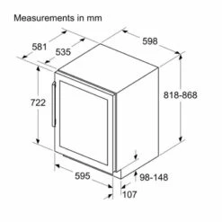Bosch Series 6 KUW21AHG0G Built-Under 60cm Wine Cooler - Black 15 Bosch Series 6 KUW21AHG0G Built-Under 60cm Wine Cooler - Black -Blanco Shop b o bosch kuw21ahg0g 7