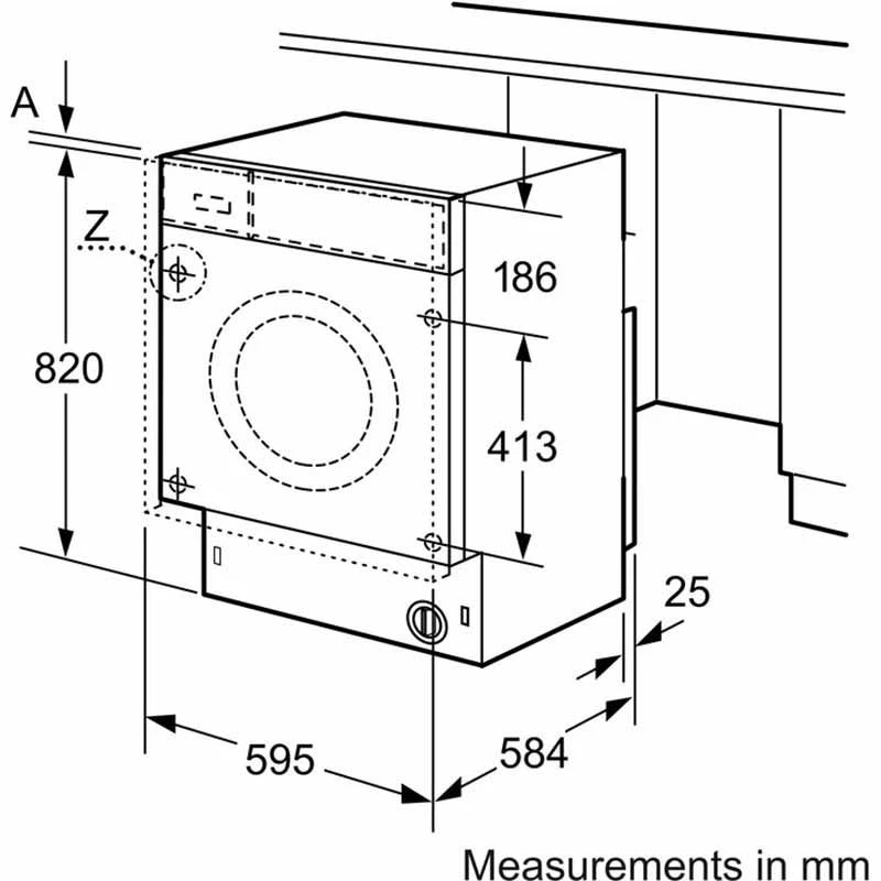 Bosch Series 4 WKD28352GB Built-In 7/4kg 1400rpm Washer Dryer - White 3 Bosch Series 4 WKD28352GB Built-In 7/4kg 1400rpm Washer Dryer - White - Image 3