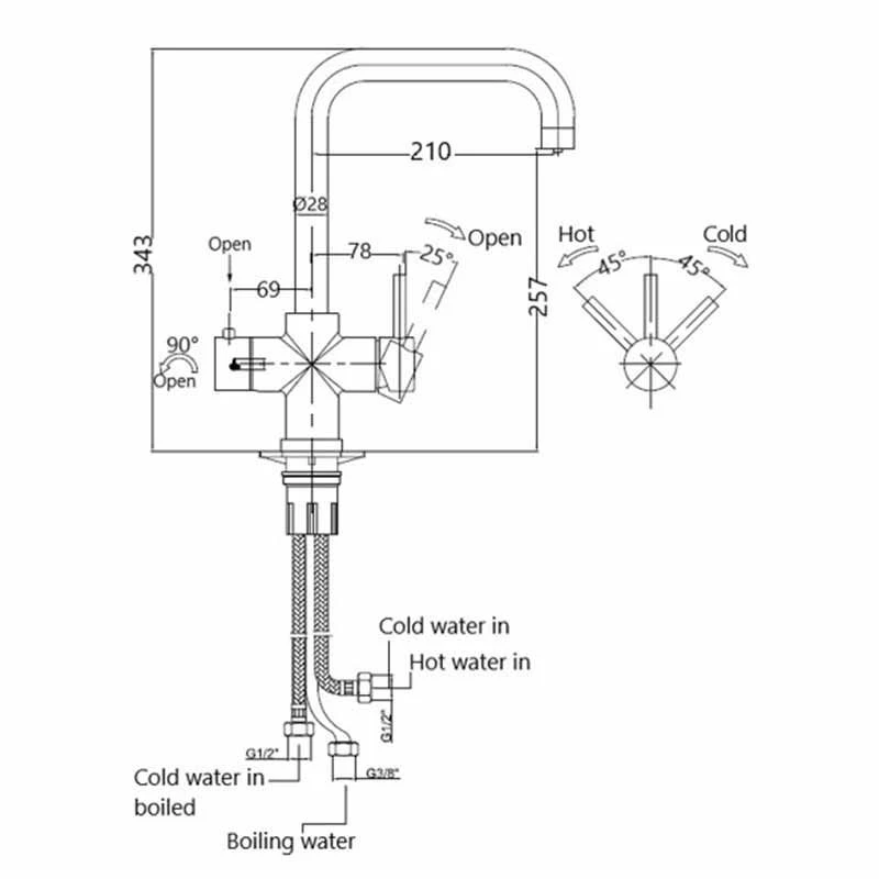 Prima+ 3 In 1 Hot Kitchen Tap - Chrome - BPR402 2 Prima+ 3 In 1 Hot Kitchen Tap - Chrome - BPR402 - Image 2