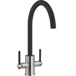 Prima+ Swan Neck Dual Lever Mixer Tap - Black - BPR700